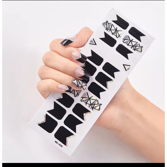 5 Pack Adhesive Finger nail Polish Wraps Stickers Flower Marbling Nail Strips - Picture 7 of 11